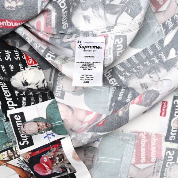 Supreme Men's Magazine Print Viscose All Over Print Shirt Button Up SS23 Medium - Picture 8 of 11